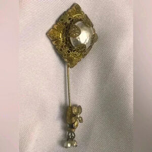 Vintage Very Rare Miriam Haskell Signed Chanel  PIN rare 2.75”perfect condition